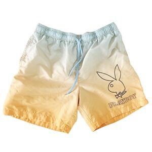 Playboy L By PacSun Swim Trunks Board Shorts Men's Waist 32"‎ *Cut Out Mesh*